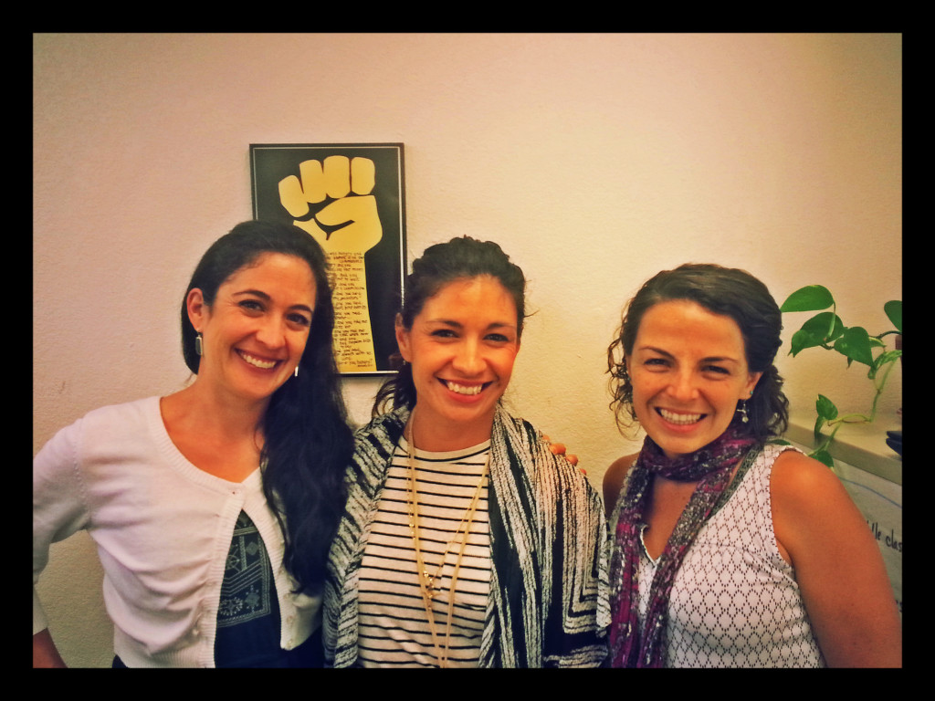 Renee Villarreal, Sarah Nolan, founder and Executive Director of CAFé, and Sarah Melton, CAFé’s Community Organizer