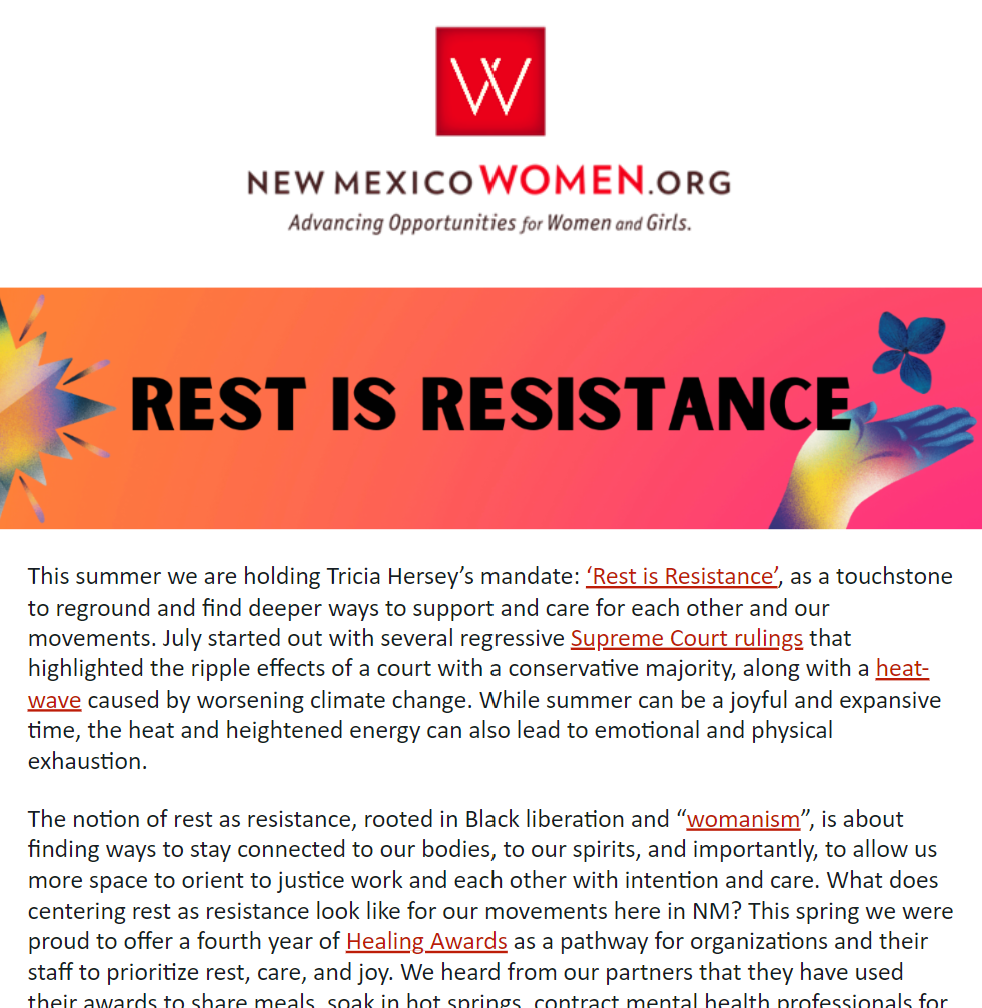 July Newsletter: Rest is Resistance!